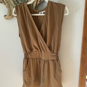 Z Supply Brown V-Neck Romper